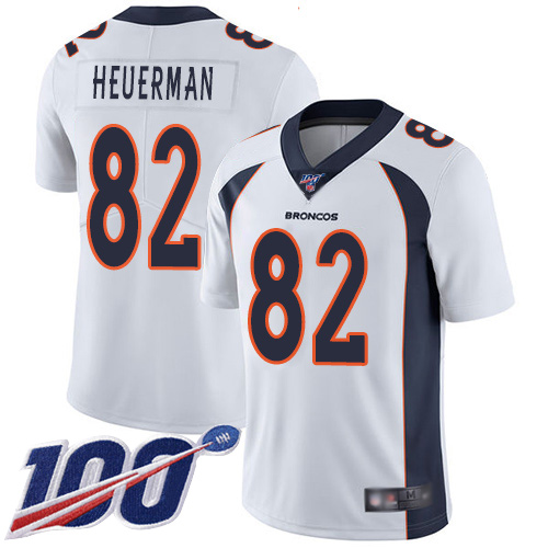 Men Denver Broncos #82 Jeff Heuerman White Vapor Untouchable Limited Player 100th Season Football NFL Jersey->women nfl jersey->Women Jersey